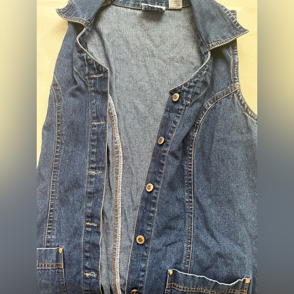 Street blues small dark blue jeans button up dress